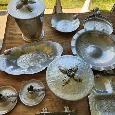 Massive Lot of Continental Silver Co Hammered Aluminum