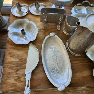 Massive Lot of Continental Silver Co Hammered Aluminum