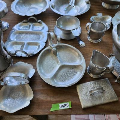 Massive Lot of Continental Silver Co Hammered Aluminum
