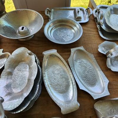 Massive Lot of Continental Silver Co Hammered Aluminum
