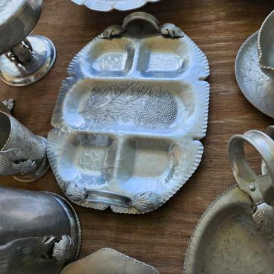 Massive Lot of Continental Silver Co Hammered Aluminum