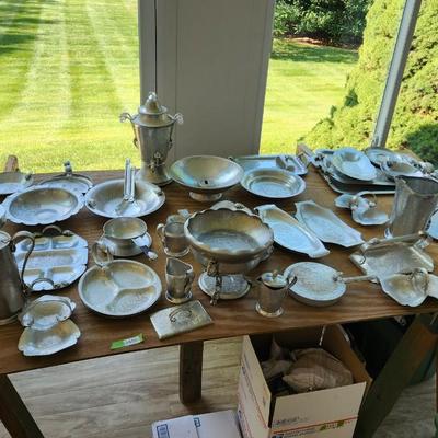 Massive Lot of Continental Silver Co Hammered Aluminum