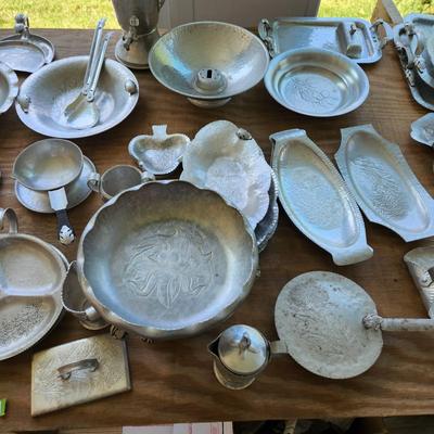 Massive Lot of Continental Silver Co Hammered Aluminum