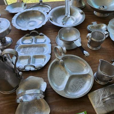 Massive Lot of Continental Silver Co Hammered Aluminum