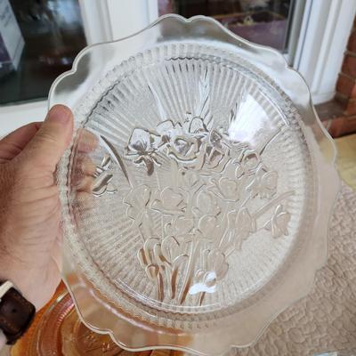 Large Collection Iris Herringbone Glassware Plates, Bowls, Cups, and More