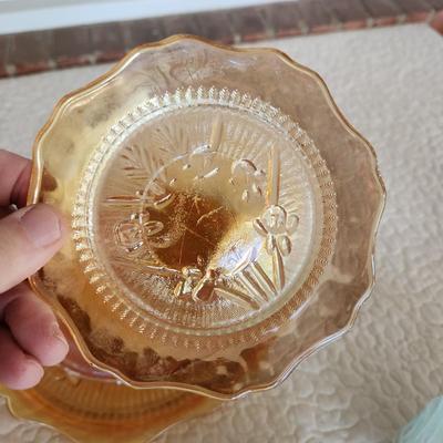 Large Collection Iris Herringbone Glassware Plates, Bowls, Cups, and More