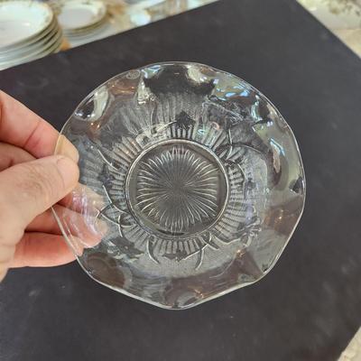 Large Collection Iris Herringbone Glassware Plates, Bowls, Cups, and More