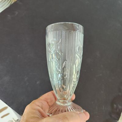 Large Collection Iris Herringbone Glassware Plates, Bowls, Cups, and More
