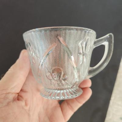 Large Collection Iris Herringbone Glassware Plates, Bowls, Cups, and More