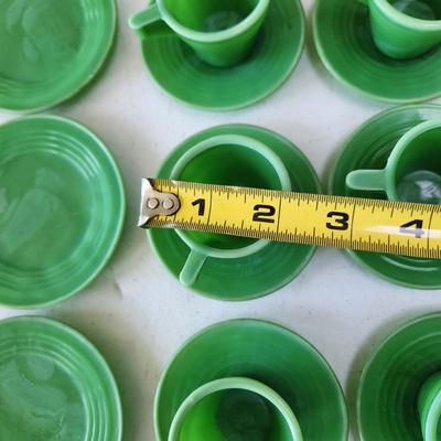 Lot of Green Jadeite Agate Mini Children Glassware