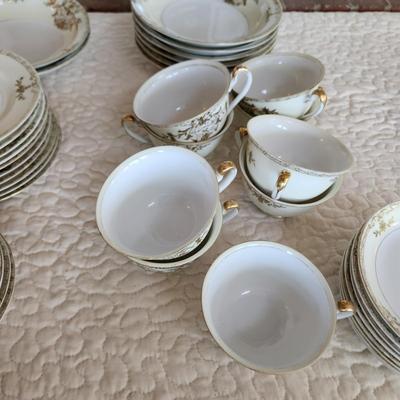 Collection of MM Japan China Cups Saucers Serving Plates Creamer Sugar and more