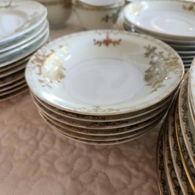 Collection of MM Japan China Cups Saucers Serving Plates Creamer Sugar and more