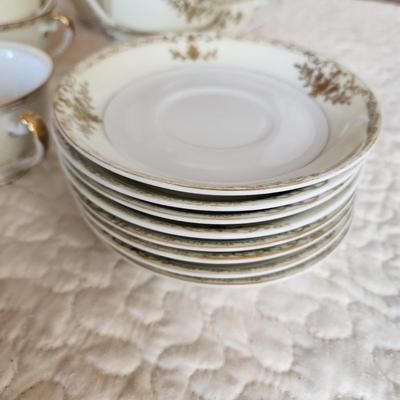 Collection of MM Japan China Cups Saucers Serving Plates Creamer Sugar and more