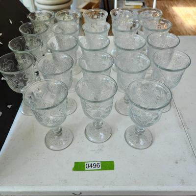 lot of 23 Avon Fostoria Hearts Glass Goblets