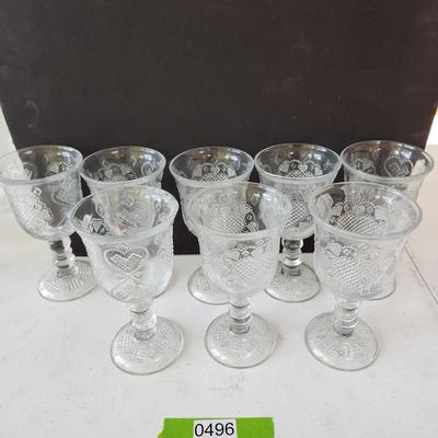 lot of 23 Avon Fostoria Hearts Glass Goblets