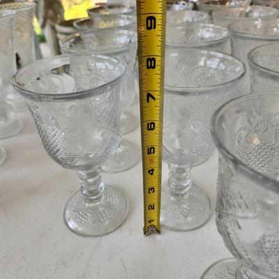 lot of 23 Avon Fostoria Hearts Glass Goblets