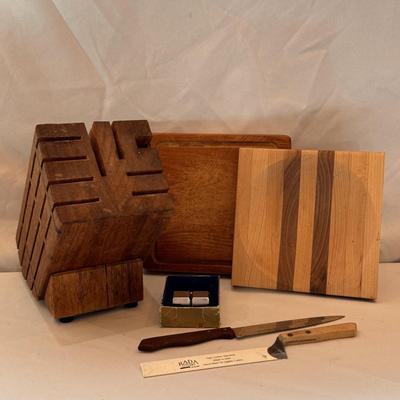 Butcher Block Cutting Boards, Knives, Carvel Hall’s Knife Sharpener, and More (K-DZ)