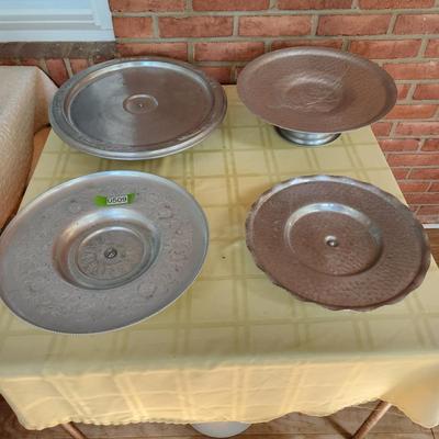 Lot of 4 Vintage Aluminum Lazy Susan