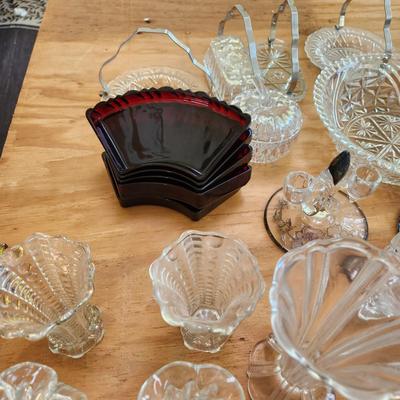 Lot of Mixed Glass Devil Eggs Plate Vases bowls Trays