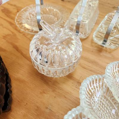 Lot of Mixed Glass Devil Eggs Plate Vases bowls Trays