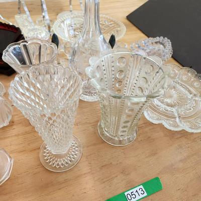 Lot of Mixed Glass Devil Eggs Plate Vases bowls Trays