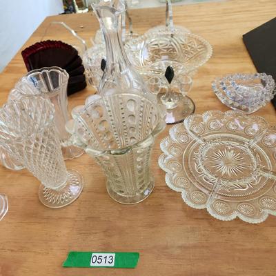 Lot of Mixed Glass Devil Eggs Plate Vases bowls Trays