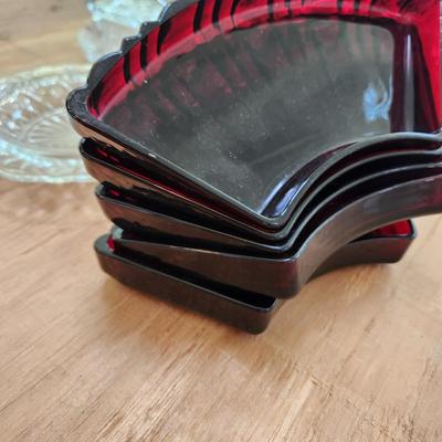 Lot of Mixed Glass Devil Eggs Plate Vases bowls Trays