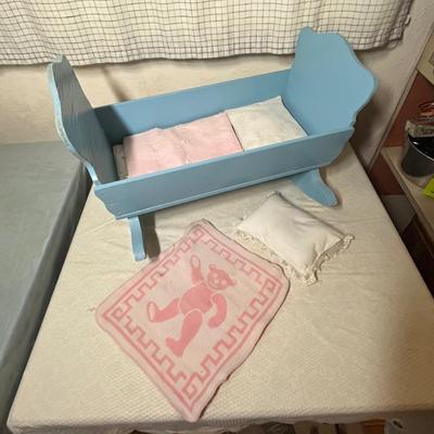 Lot 379 Vintage doll cradle