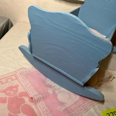 Lot 379 Vintage doll cradle