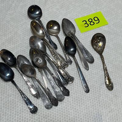 Lot 389 Silver Plate Spoons
