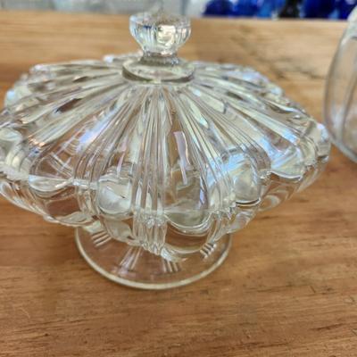 Mixed lot of vintage Glassware Vases, Plates, Covered Dishes, Pitchers and More