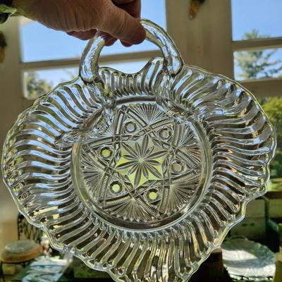 Mixed lot of vintage Glassware Vases, Plates, Covered Dishes, Pitchers and More