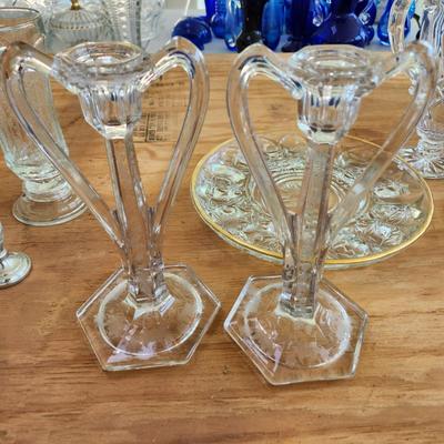 Mixed lot of vintage Glassware Vases, Plates, Covered Dishes, Pitchers and More