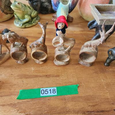 Collectible Lot , Dogs napkin Holders, Metal Elephant Birds, Teddy Bear, Frog
