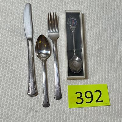 Lot 392 Silver Plate place setting
