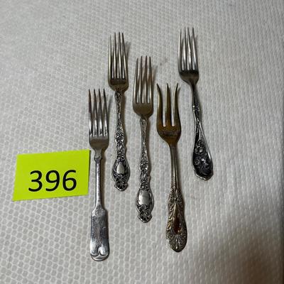 Lot 396 Antique Silverplate forks