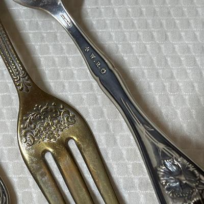 Lot 396 Antique Silverplate forks