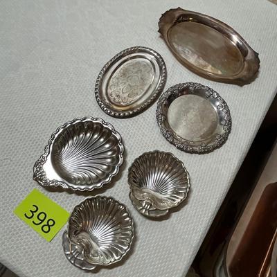 Lot 398 Silver Plate Trays and coasters