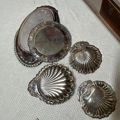 Lot 398 Silver Plate Trays and coasters