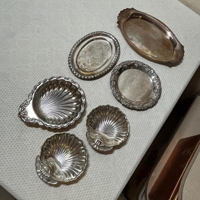 Lot 398 Silver Plate Trays and coasters