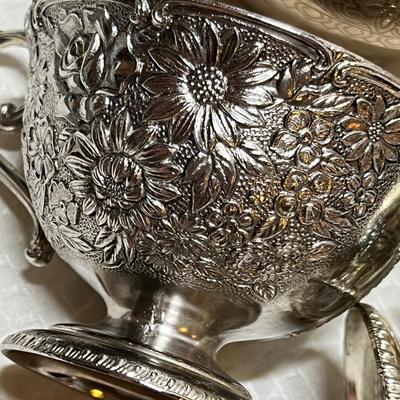 Lot 399 Silver Plate Cream & sugars