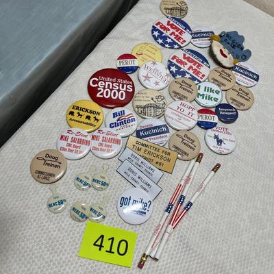 Lot 410 Political buttons