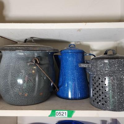 3 piece Enamelware Lot
