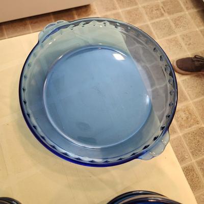 Lot of Blue Glass cookware Anchor Hocking Pyrex