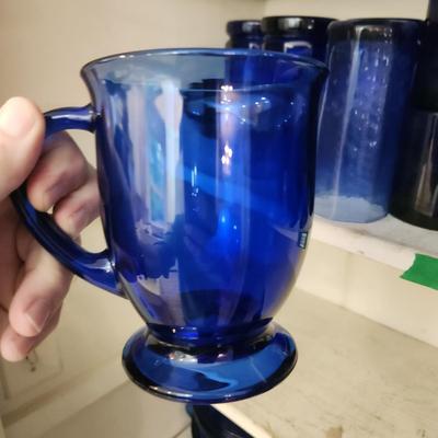 Lot of Blue Glasses , Mugs