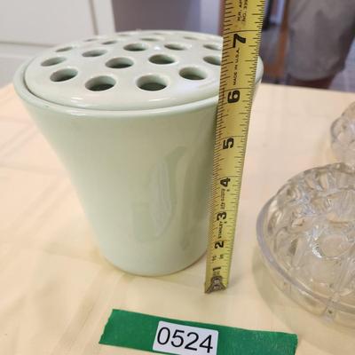 Lot of 9 Glass Flower Frogs