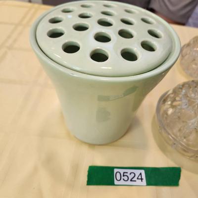 Lot of 9 Glass Flower Frogs