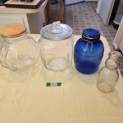 Lot of Cookie Jars & Milk Bottle