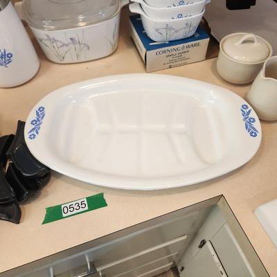 Large Collection of Corning Ware , Coffee Pots , Platter, Dishes