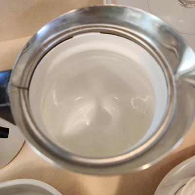 Large Collection of Corning Ware , Coffee Pots , Platter, Dishes